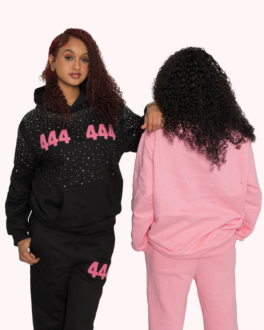 444 Rhinestones Drip Trainingspak | Rood